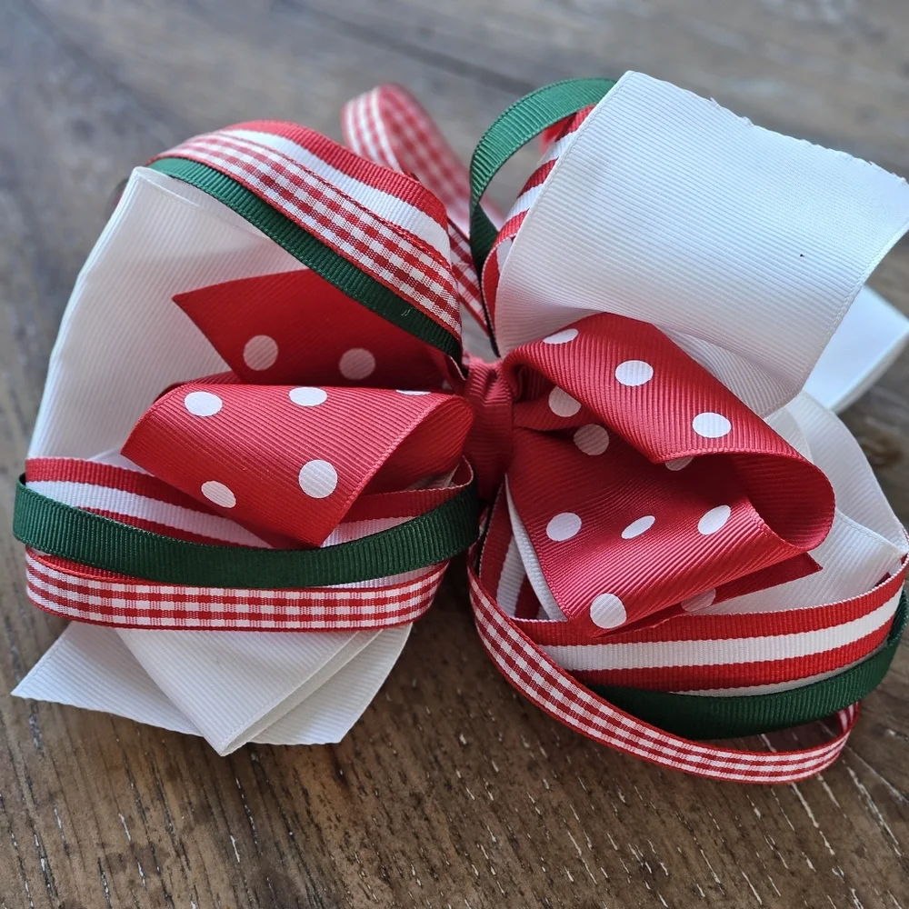 Christmas Girls Hairbows / Bows Set Of 4